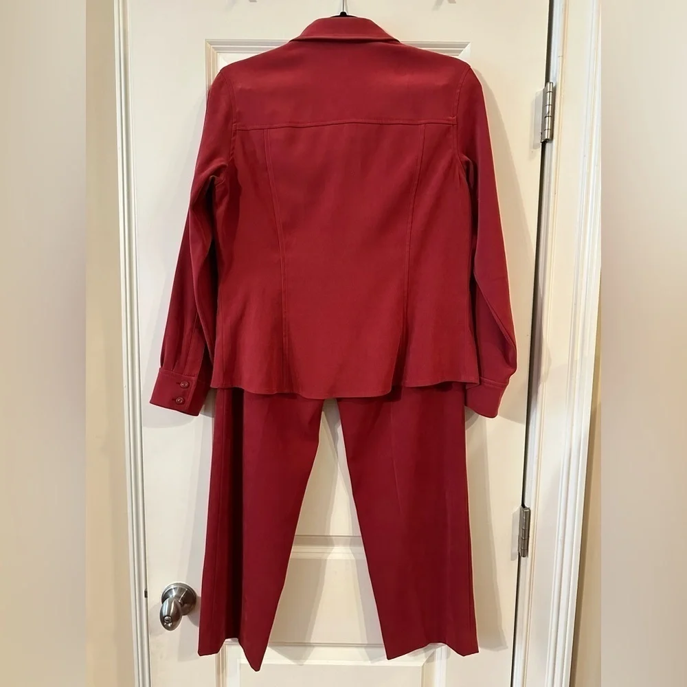 Talbots Petites Red Stretch Pantsuit Set – Size S Top / 8P Pants